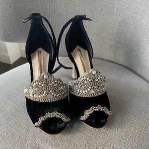 Sophia Webster Velvet Crown Heels